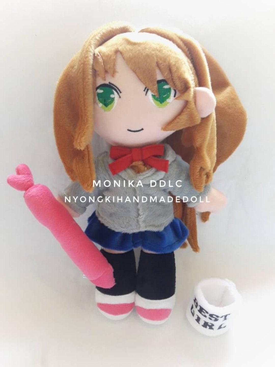 Monika DDLC From Doki Litelature Club- Custom Plush From Your Favourite  Anime Character