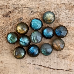 Natural Blue Labradorite Round Cabochon Flat Back Calibrated Gemstone Lot For Jewelry Making 3mm 4mm 5mm 6mm 7mm 8mm 9mm 10mm to 20mm