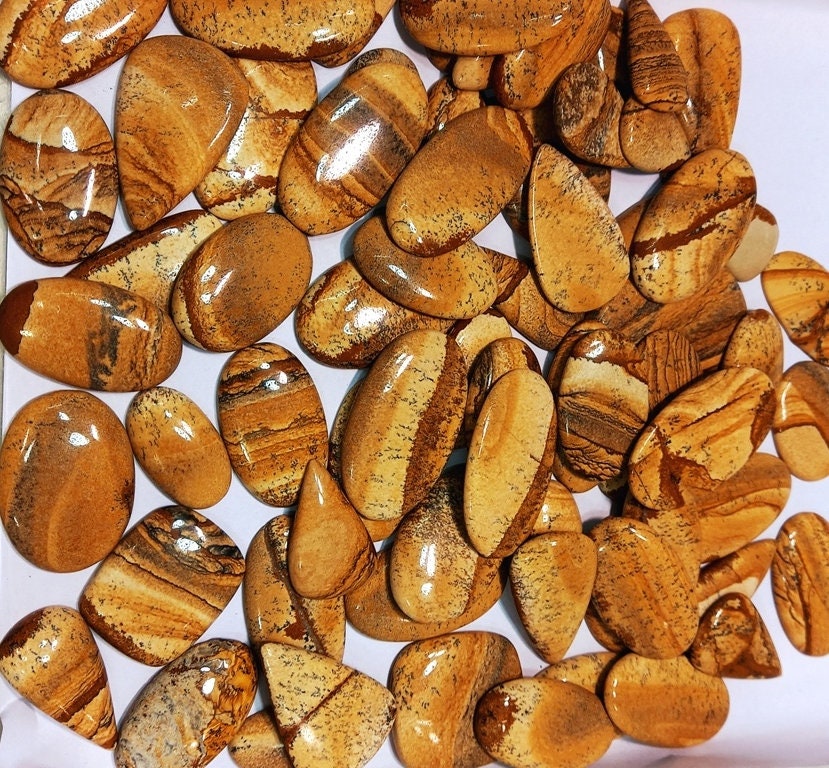 Natural Picture Jasper CabochonHand Polish jasper Etsy