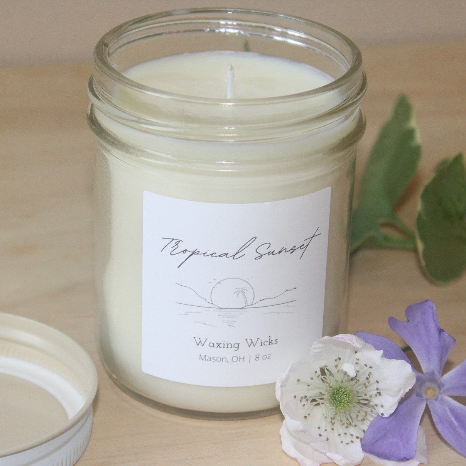 Tropical Sunset Candle 8 Oz Soy Wax Scented Candle Etsy