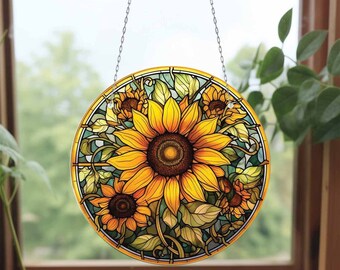 Sunflower Suncatcher, Sunflower Butterfly Acrylic Window Hanging Art Decoration, Butterfly Suncatcher, Suncatcher Ornament,Home decoration