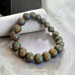 Bronzite Bracelet Natural Stones 10mm Stretch Bead Chakra Bracelet for Men or Women