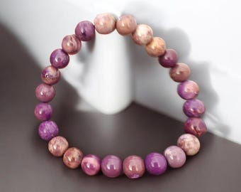 Phosphosiderite Bracelet Natural Stones 8mm Stretches Healing Bracelet For Her, Self Love, Heart Chakra
