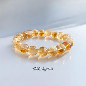 Natuurlijke citrienkristal stretcharmband - genezende edelsteensieraden voor chakrabalans