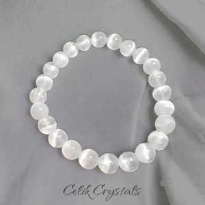 AAA Selenite Bracelet Natural Stones Crystal Bracelet For Women Or Men Energy Healing Crystal Energy Cleaning Chakra Bracelet 8mm