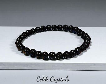 Black Tourmaline Bracelet 6mm 8mm 10mm Natural Crystal Beads Handmade Stretch Healing Protection Jewelry Men Women