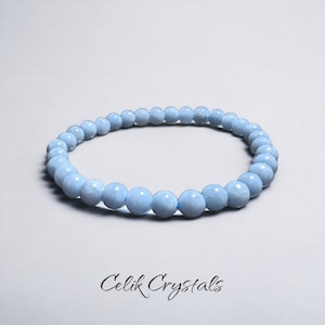 Top Quality AAA Angelite Bracelet Rare Natural Stones Angelite Chakra Bracelet, Angelite Crystal Bracelet