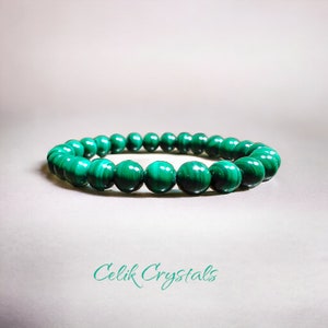 Rare AAA Malachite Bracelet: Natural Healing Stone, Authentic Gemstone