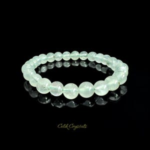 Prehnite Rare Natural Stone Healing Bracelet 8mm Healing Crystal Bracelet for Women or Men