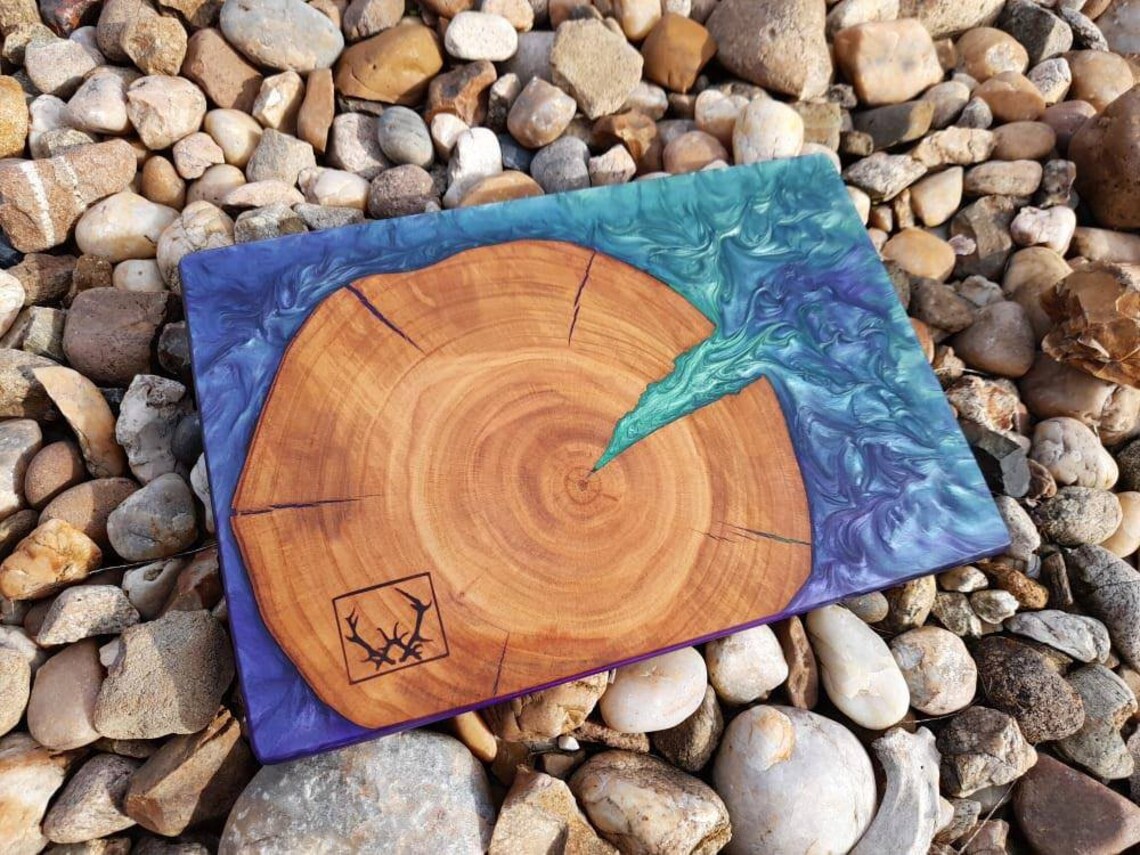 Wood and Epoxy Serving/Cutting Boards Etsy
