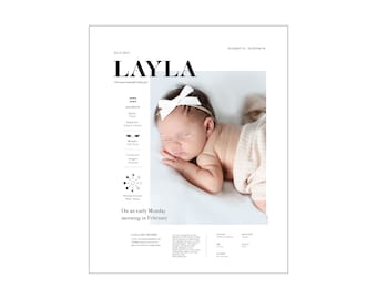 Personalized Baby Birth Stats Sign, Newborn Gift (Digital Download)