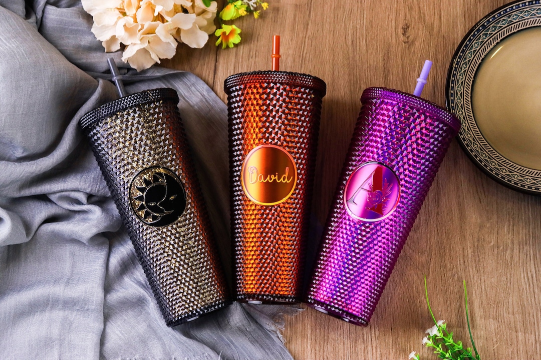 15 Colors Personalized Studded Tumbler 24oz With Straw Matte Iridescent  Custom Name Coffee Tumbler Gifts for Her Best Friend Gift 