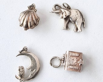 Sterling silver vintage charms 1960s to 1980s,  Sold Individually. CH29