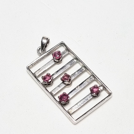 Sterling silver & ruby abacus charm or pendant, v… - image 3