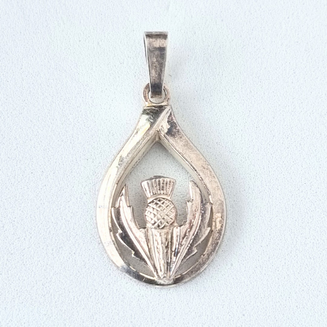 VONALA Collana di cardo scozzese in argento Sterling simbolo scozzese di amore cristallo ciondolo collana gioielli cardo regali per donne ragazze, Argento sterling, Nessuna pietra preziosa