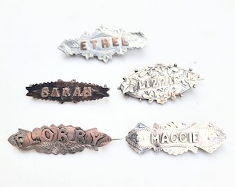 1 remains: Antique sterling silver name brooch, &quot;Florry&quot;. KO/1502