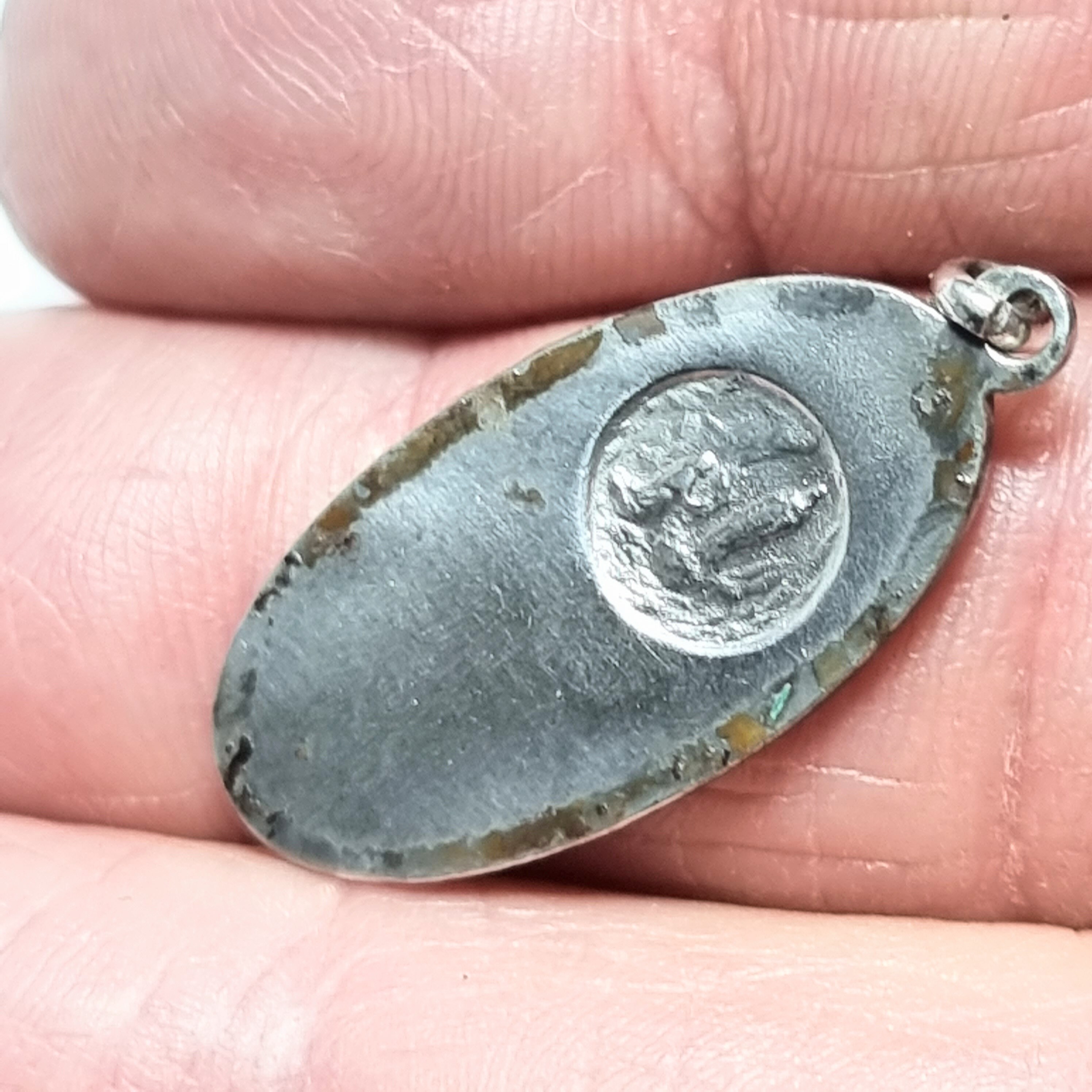Vintage French Silver Madonna Mother of God, Religious Medal or Pendant ...