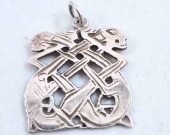 A Scottish Celtic sterling silver charm, mystical beast.  CH/46