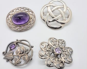 2 sterling silver Celtic themed or style brooches. Priced & sold individually. NO/1710