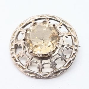 A wonderful 1950s Scottish silver brooch with citrine stone by Robert Allison. IE/1807