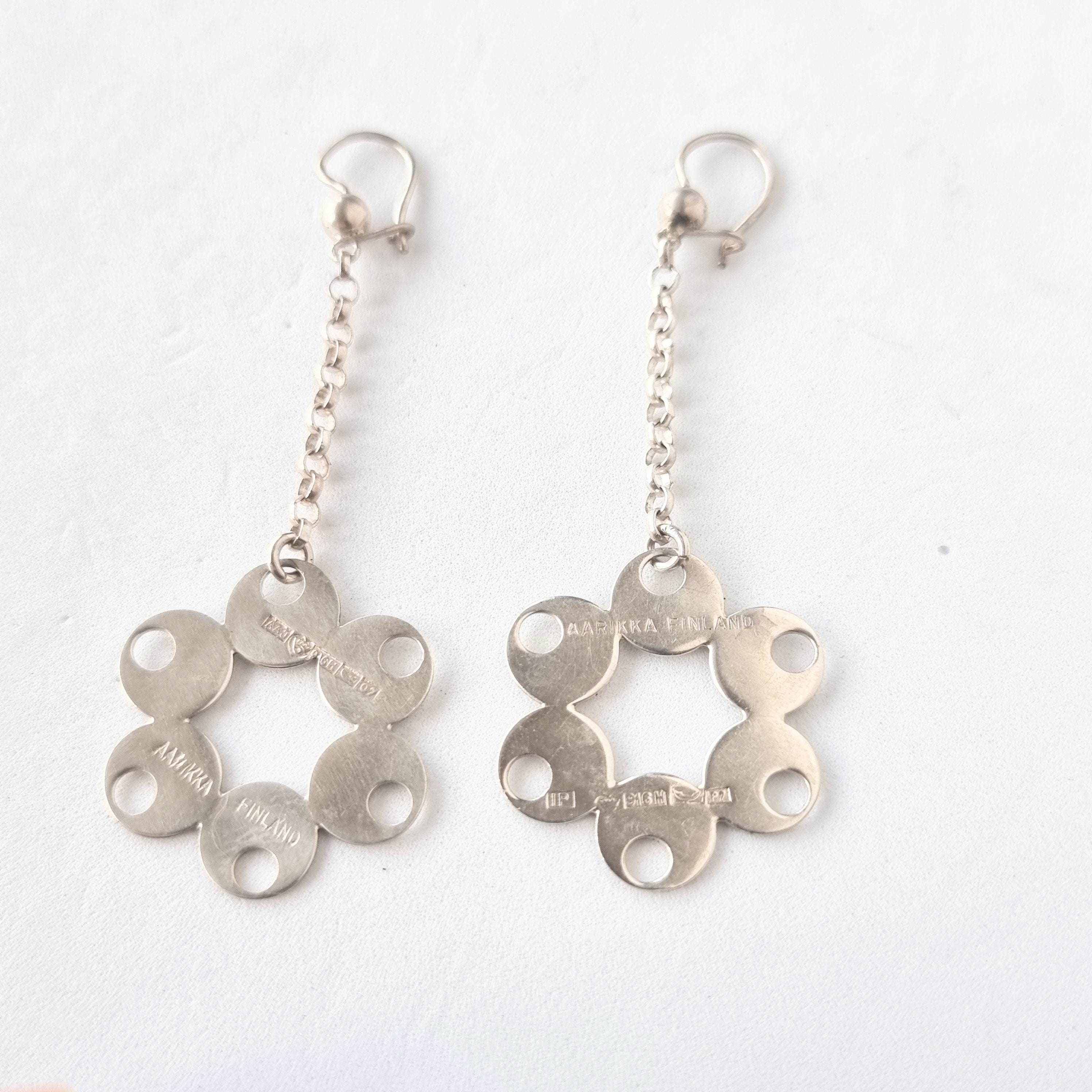 Aarikka Finland vintage silver earrings high grade silver. IR/1039