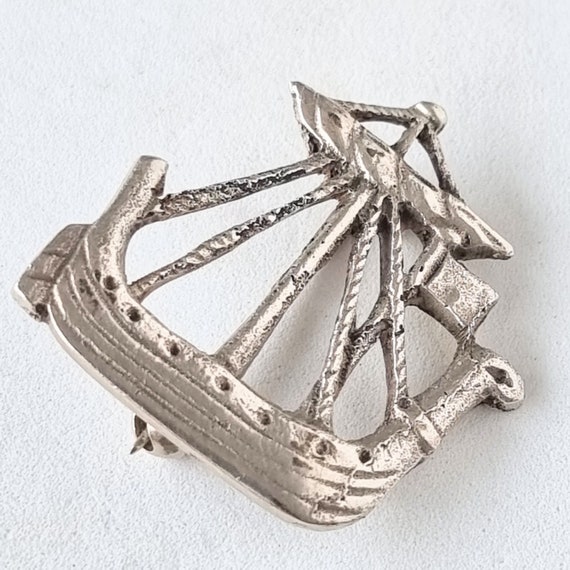 Scottish sterling silver Clan Galley brooch, Thom… - image 1