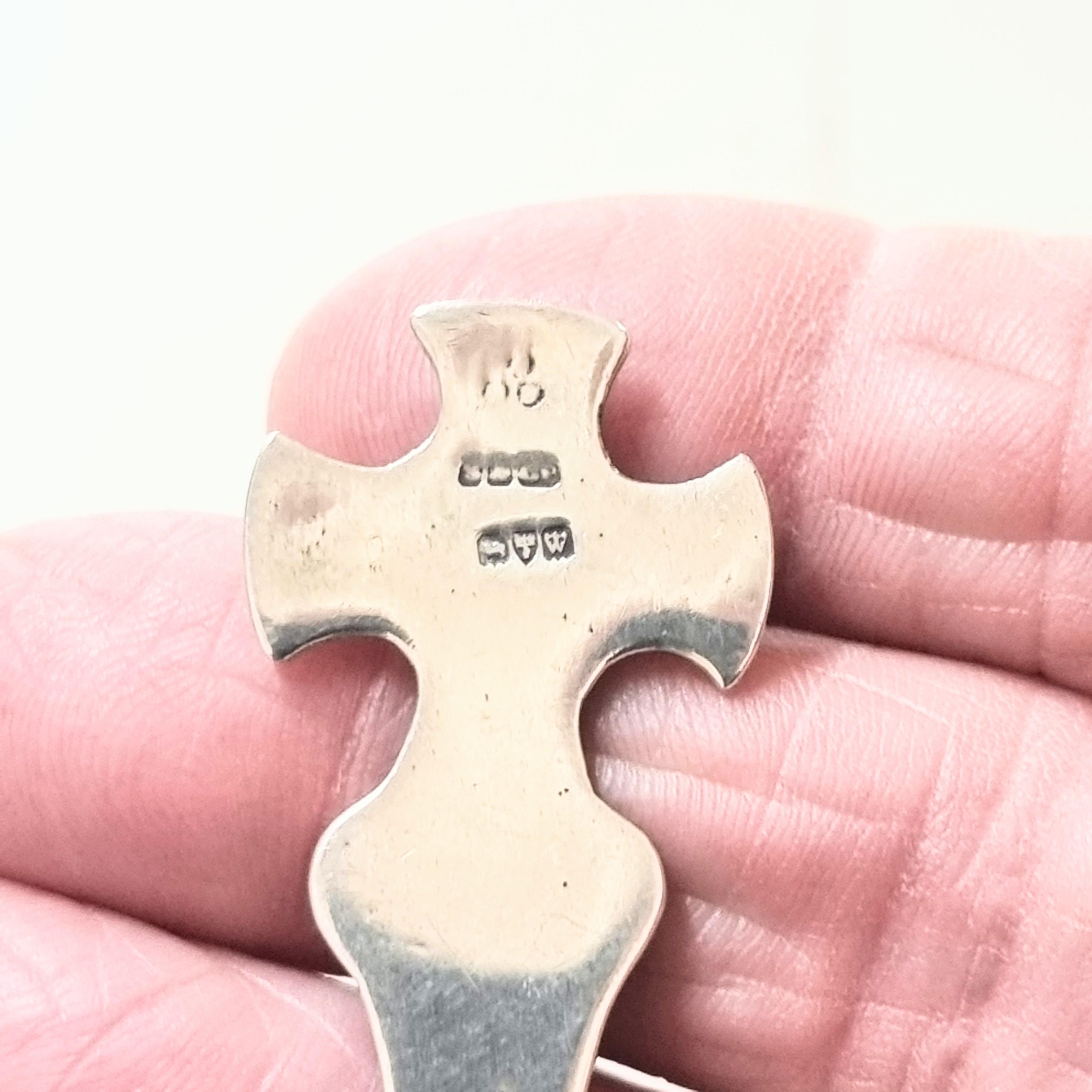 Celtic Cross Topped Tea Caddy Spoon, Sterling Silver, Vintage 1947. Nr ...