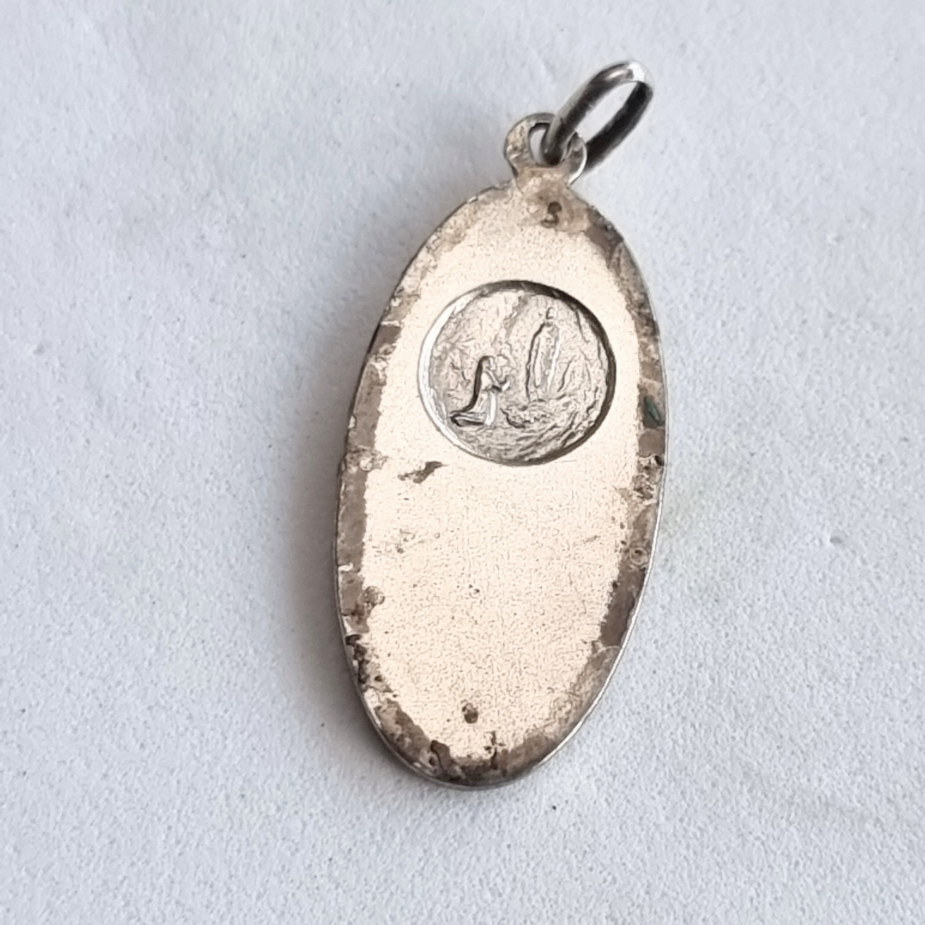 Vintage French Silver Madonna Mother of God, Religious Medal or Pendant ...