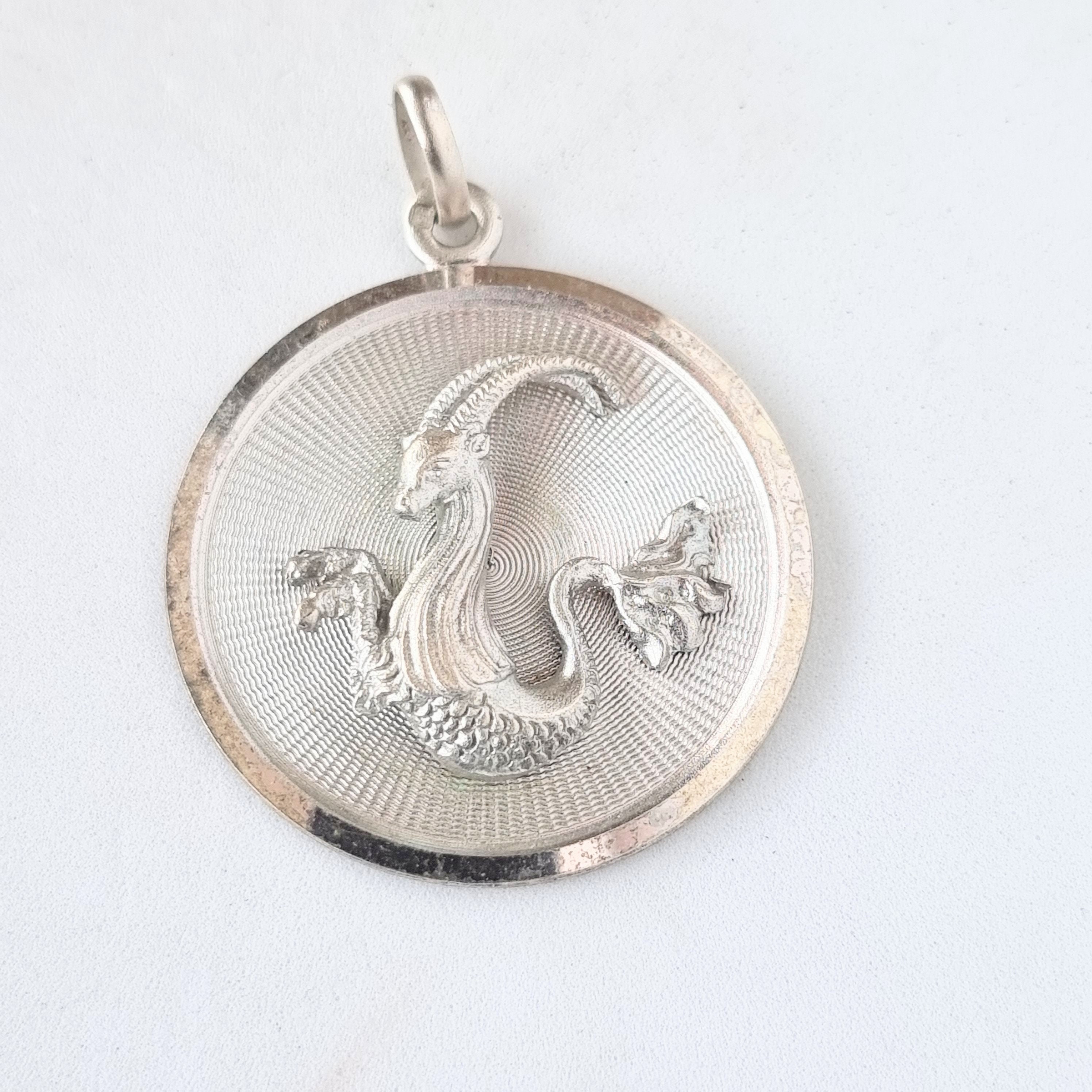 Unoaerre Silver Capricorn Zodiac Pendant Large. KO/834 - Etsy