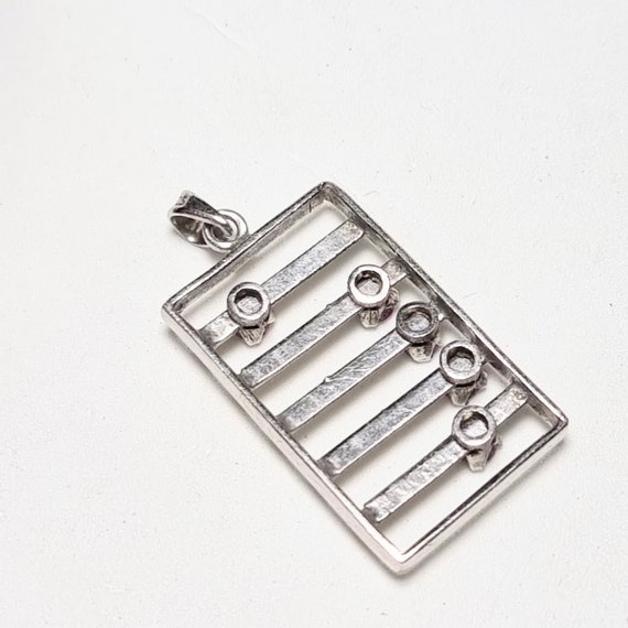 Sterling silver & ruby abacus charm or pendant, v… - image 4