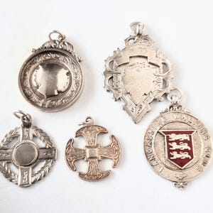 Just 2 let: Watch fobs, sports medals, antique/vintage, sterling silver. Individually sold and priced. GI/1536