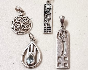 3 Scottish Celtic sterling silver pendants. Priced and sold individually. IK/1675