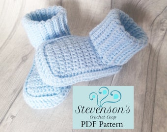 Ribbed Cuffed Booties Crochet Pattern