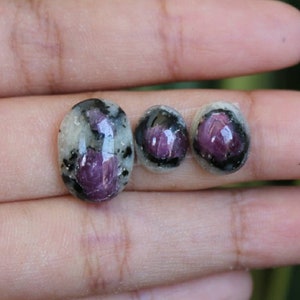 3 pcs Natural Ruby cabochon