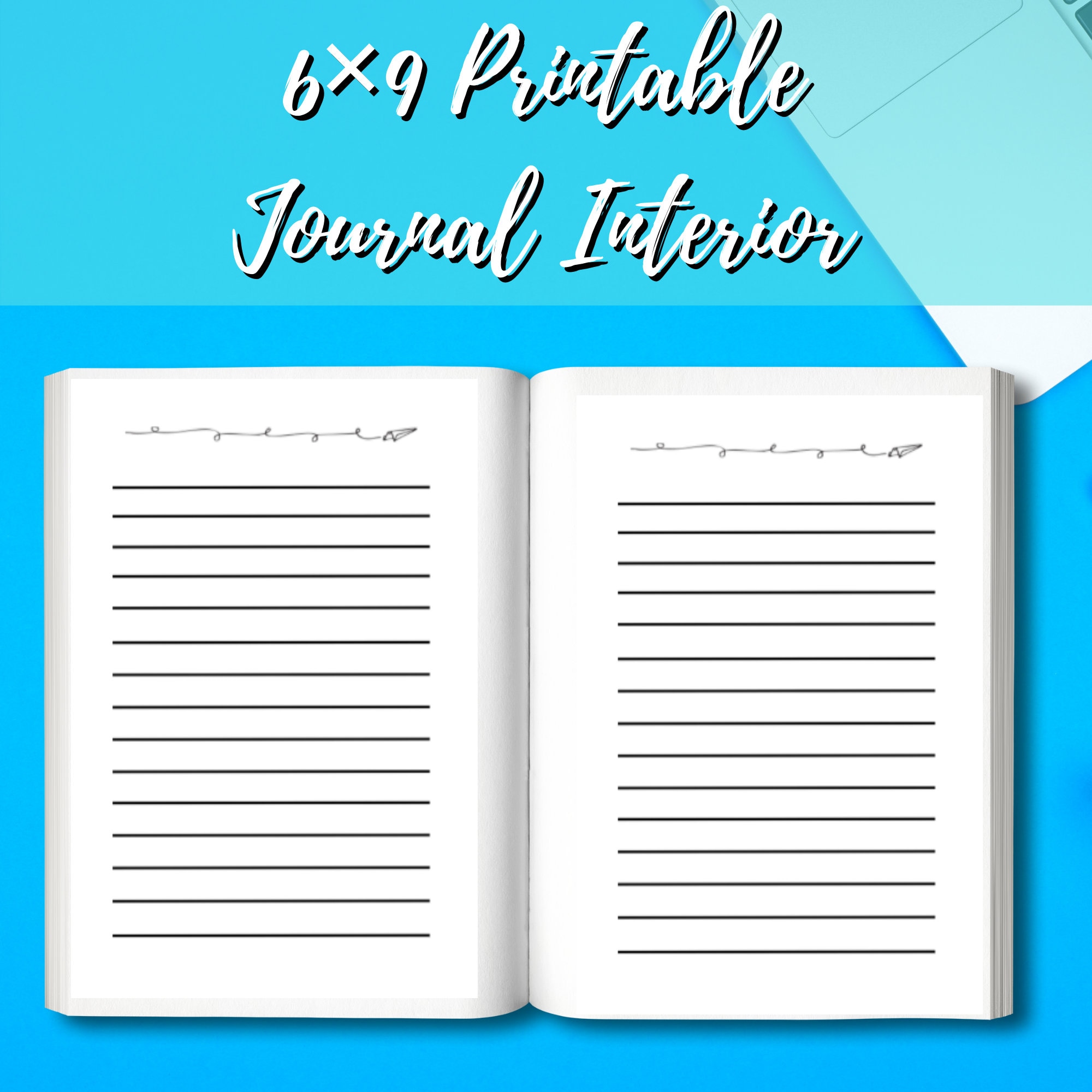 6x9 KDP Template Lined Printable PDF KDP interiors digital Etsy