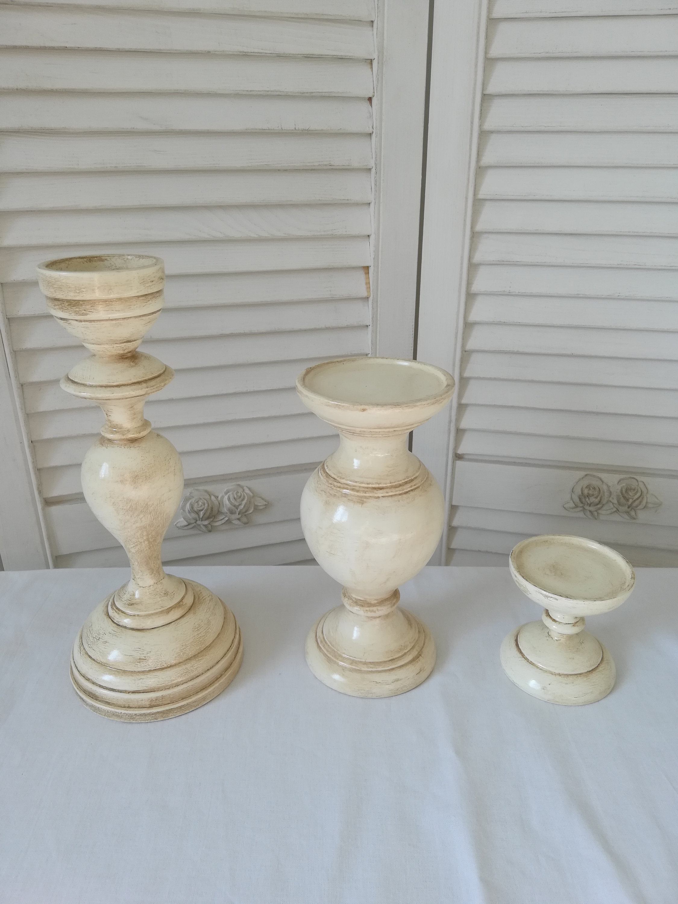 Pilar titulares de velas de madera candelabros de madera | Etsy