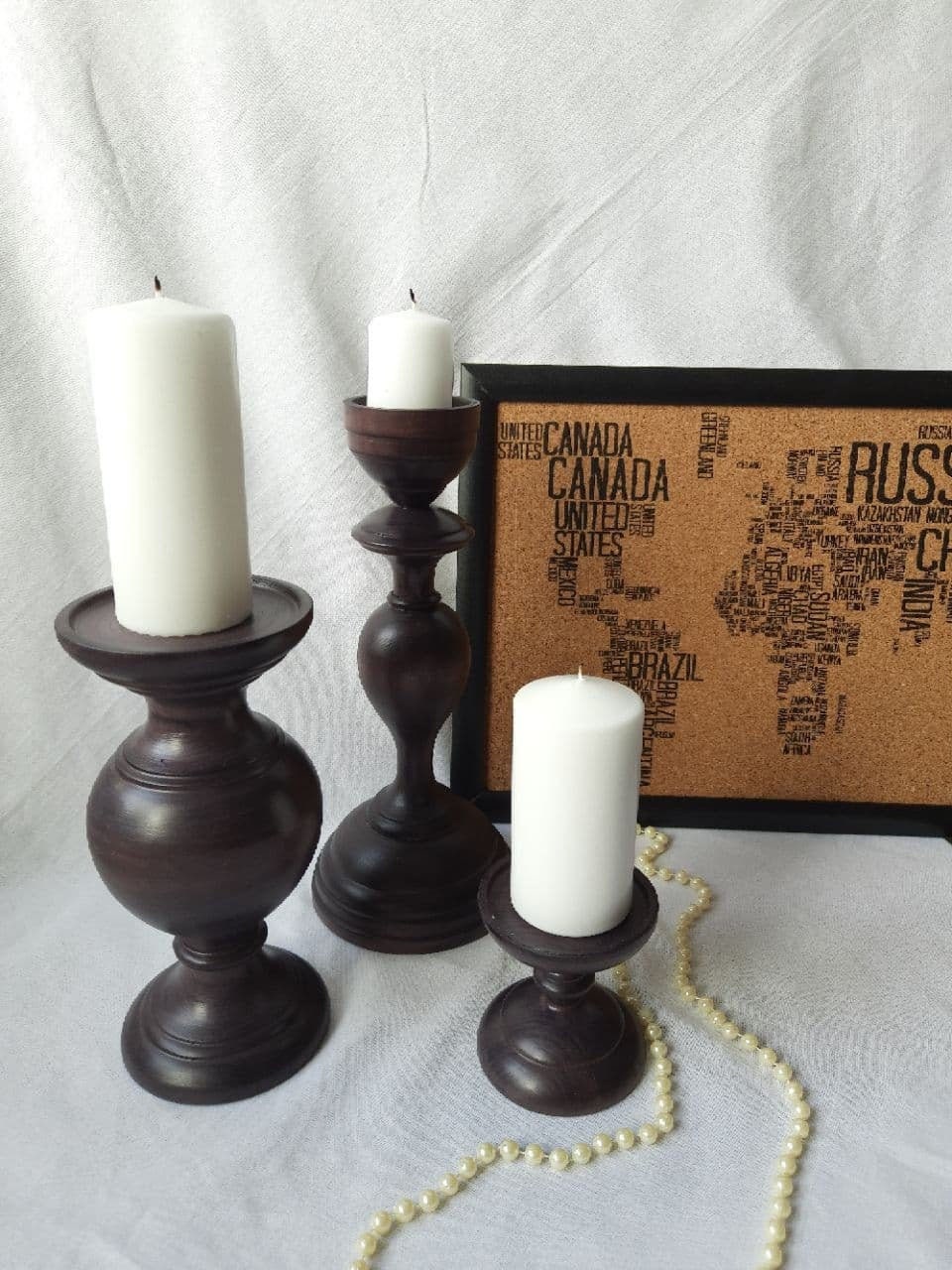 Tall Wooden Candle Holders Large Wooden Candlesticks Etsy