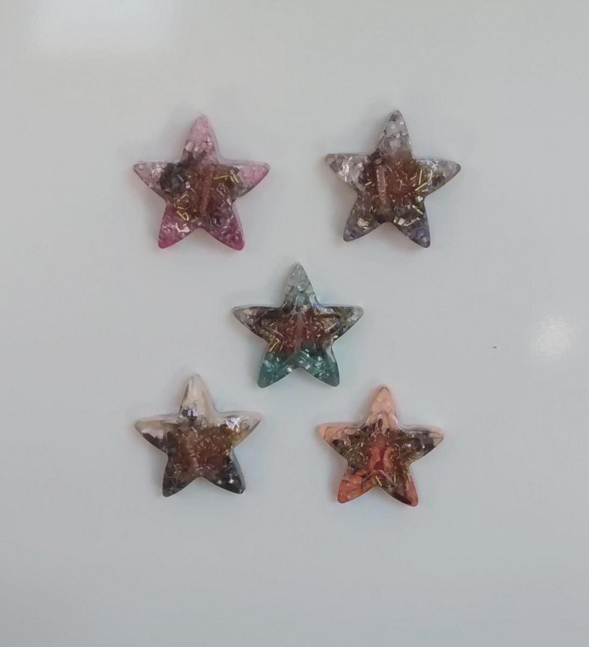 Orgonite, Magnet Étoile 6 cm, 5 Coloris Au Choix