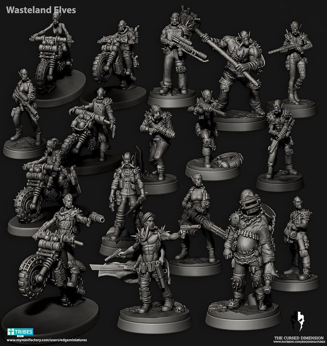 Wasteland Elve Mutants - 28mm - Edge Miniatures - Etsy