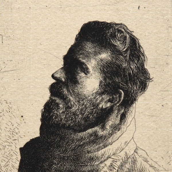 Matt in Shadow, Original Handprinted Etching