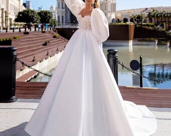 Wedding Dress With Lantern Sleeves 