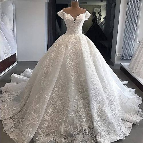 Sweetheart Neckline Luxury Ball Gown Wedding Dress With - Etsy