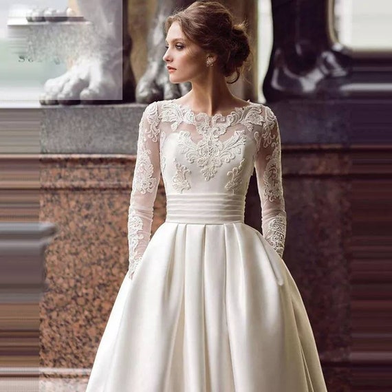 Satin African Wedding Gown 