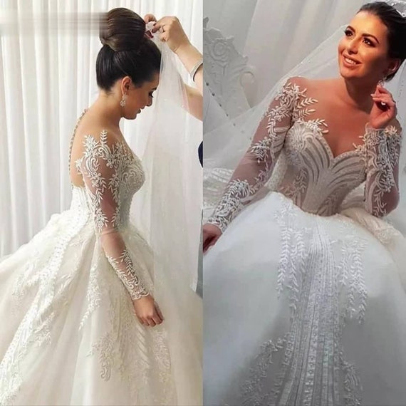 Elegant White Vestidos De Noiva Wedding Dress / Newest Plus - Etsy
