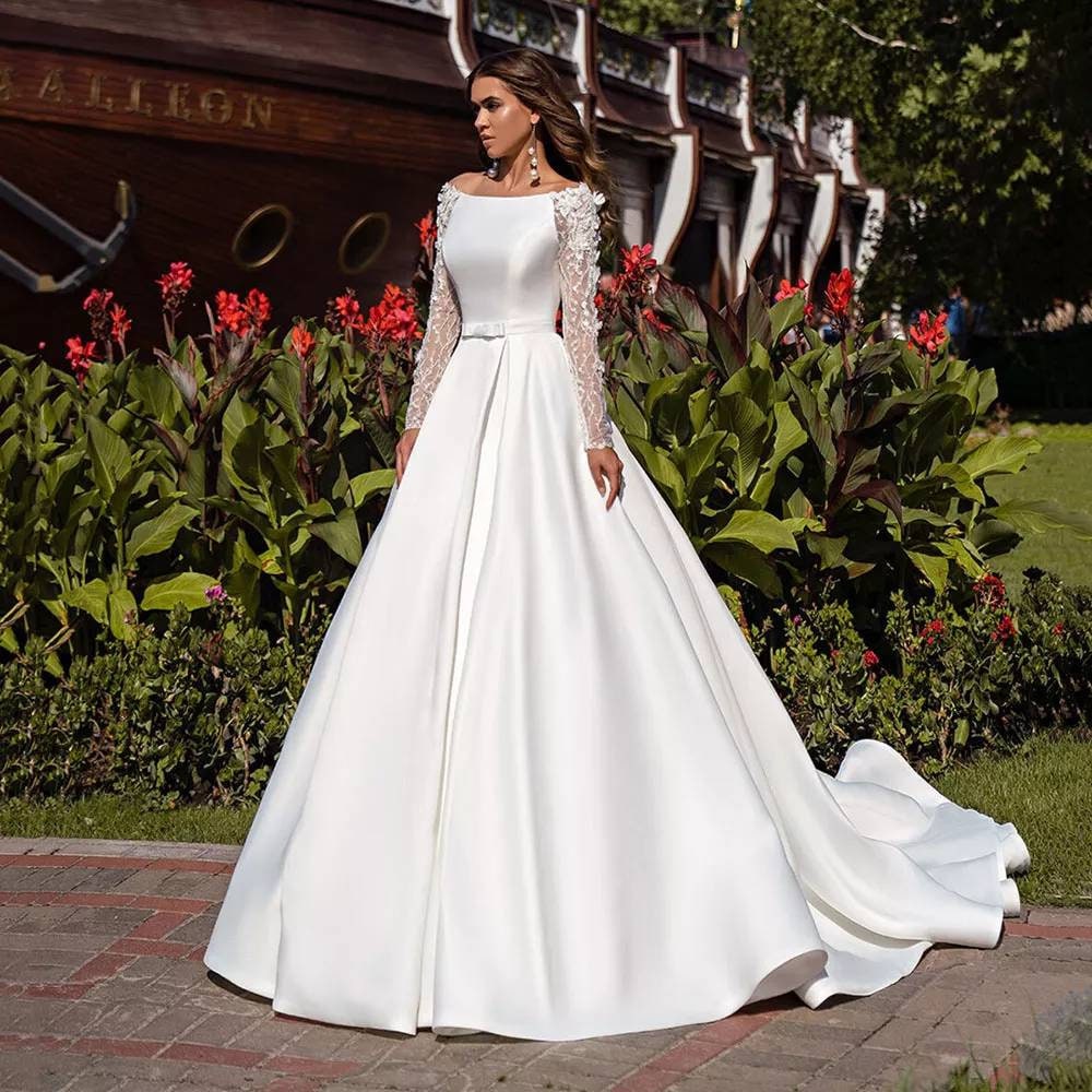 satin long gown
