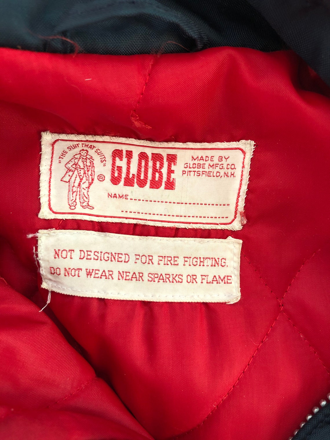 Rare vintage Globe long firefighter jacket collectors items | Etsy