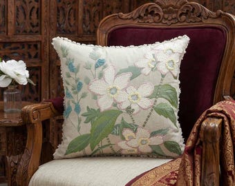 Embroidery pillow cover