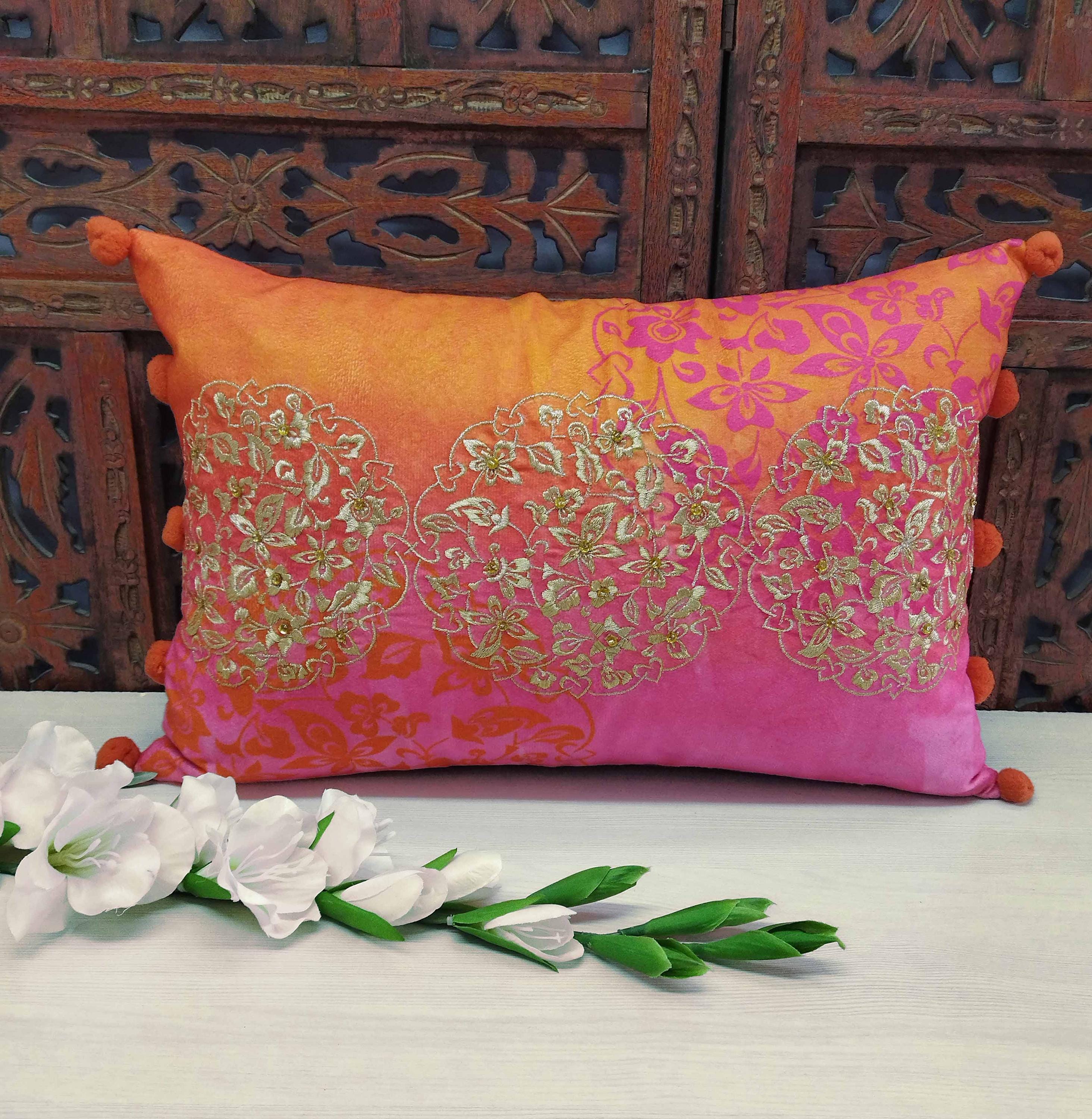 Pink orange pillows