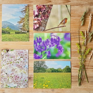 Collezione di biglietti per la campagna inglese/set di biglietti d'auguri fotografici naturali/pacchetto di biglietti vuoti per qualsiasi giorno/confezione multipla per fotografia di paesaggi del Regno Unito
