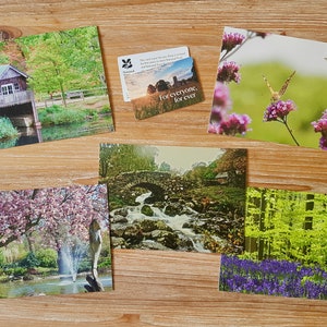 National Trust Card Collection / Juego de tarjetas de felicitación fotográficas / Blank Any Occassion Card Pack of 5 / UK Landscape Photography Notecard Set